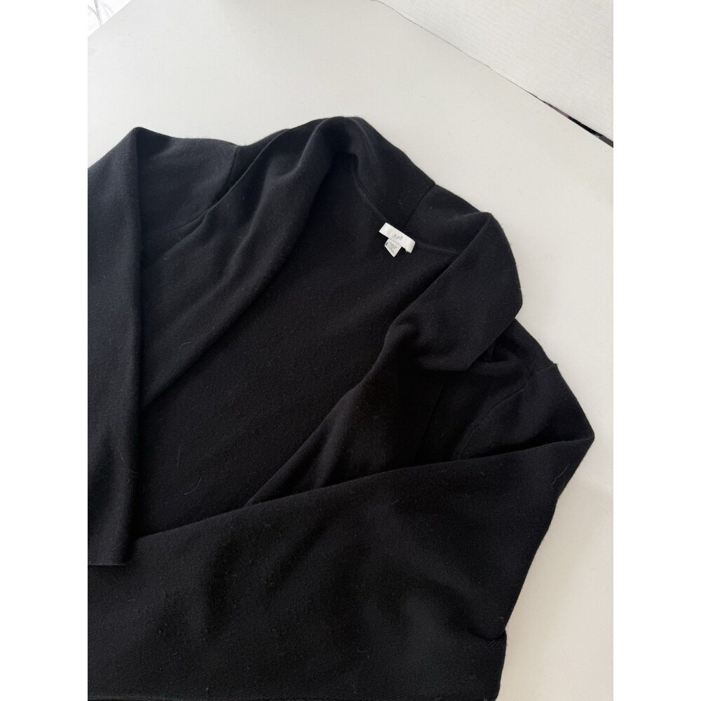 J Jill Cardigan 3x Open Front Pockets Longline Black Duster Lagenlook Coastal